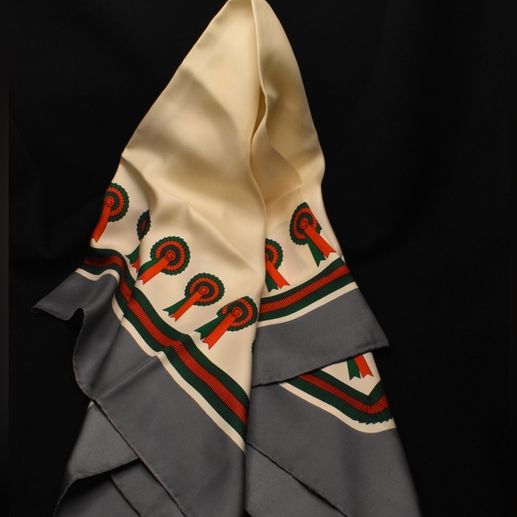 Gucci Accessories - Vintage 100% Silk Classic Gucci Scarf